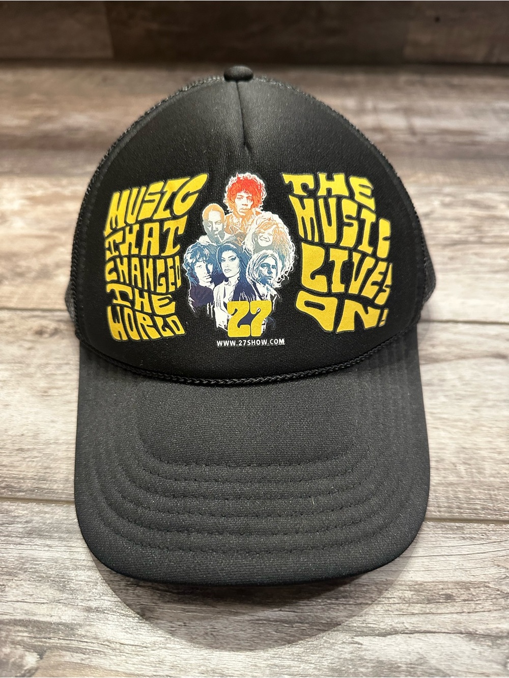 OTTO Black Trucker Hat with Yellow Graphic